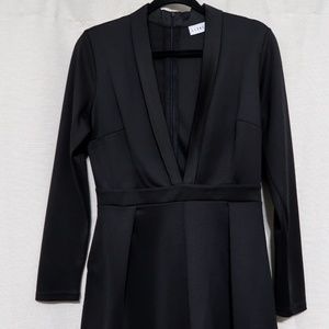 Black Tuxedo Style Short Romper